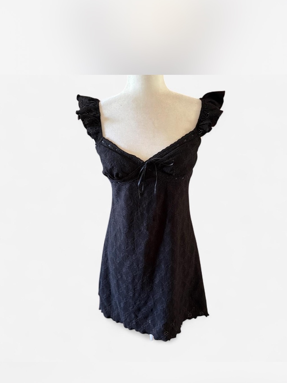 Wild Fable Small Black Ruffled Eyelet Sundress- NWT